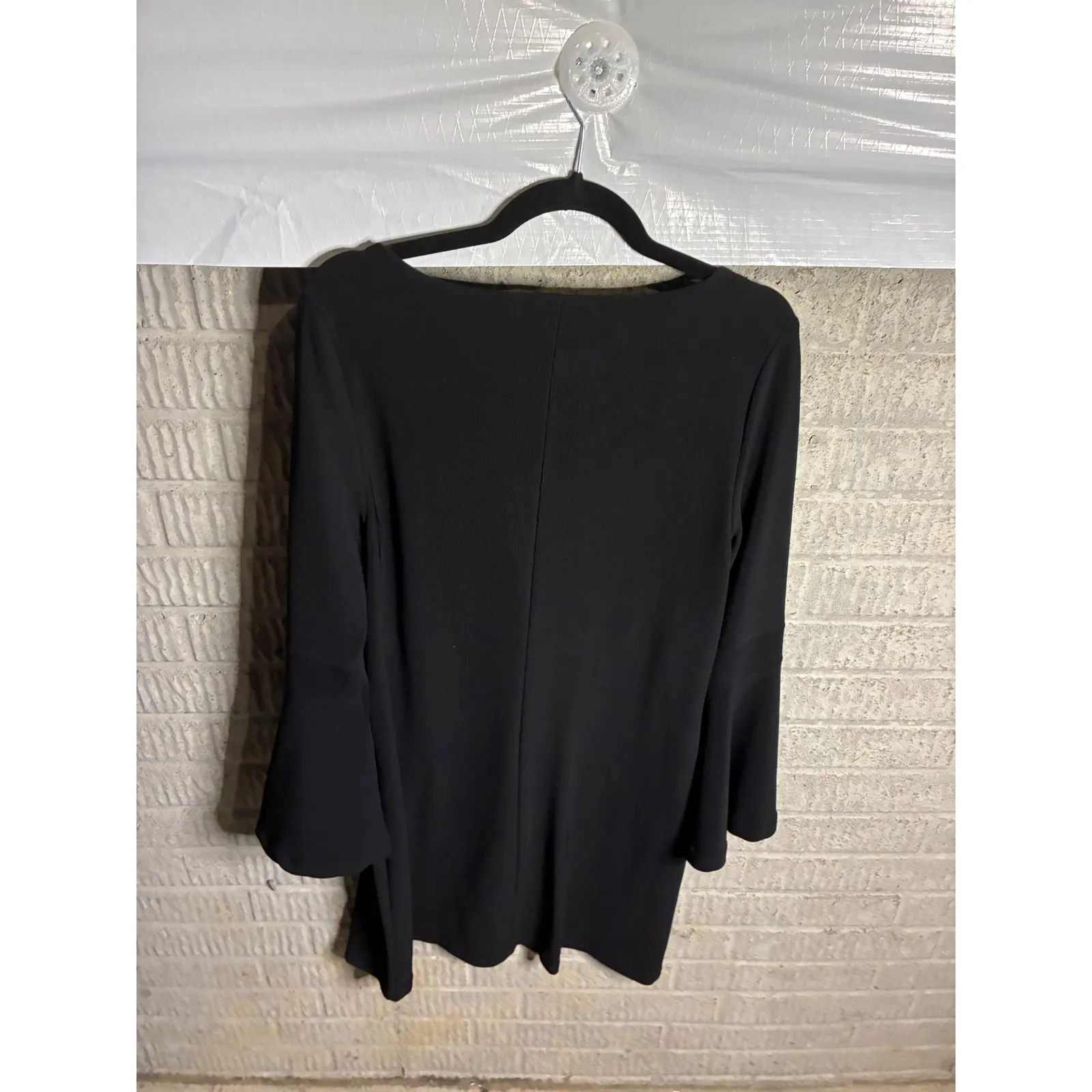 Boston Proper Black Bell Sleeve Scoop Neck Dress Size L - Image 3