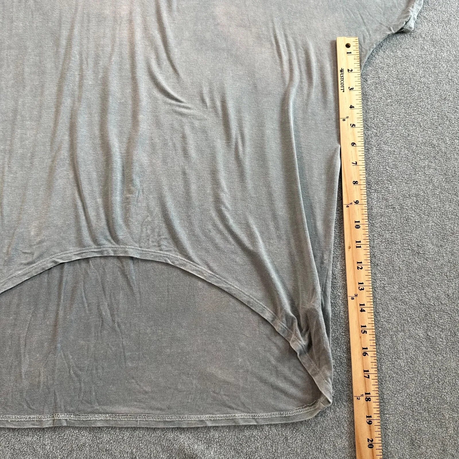 Jodifl Cutout Choker Tee Shirt Women Medium Gray High Low Dolman Sleeve Distress - Image 5