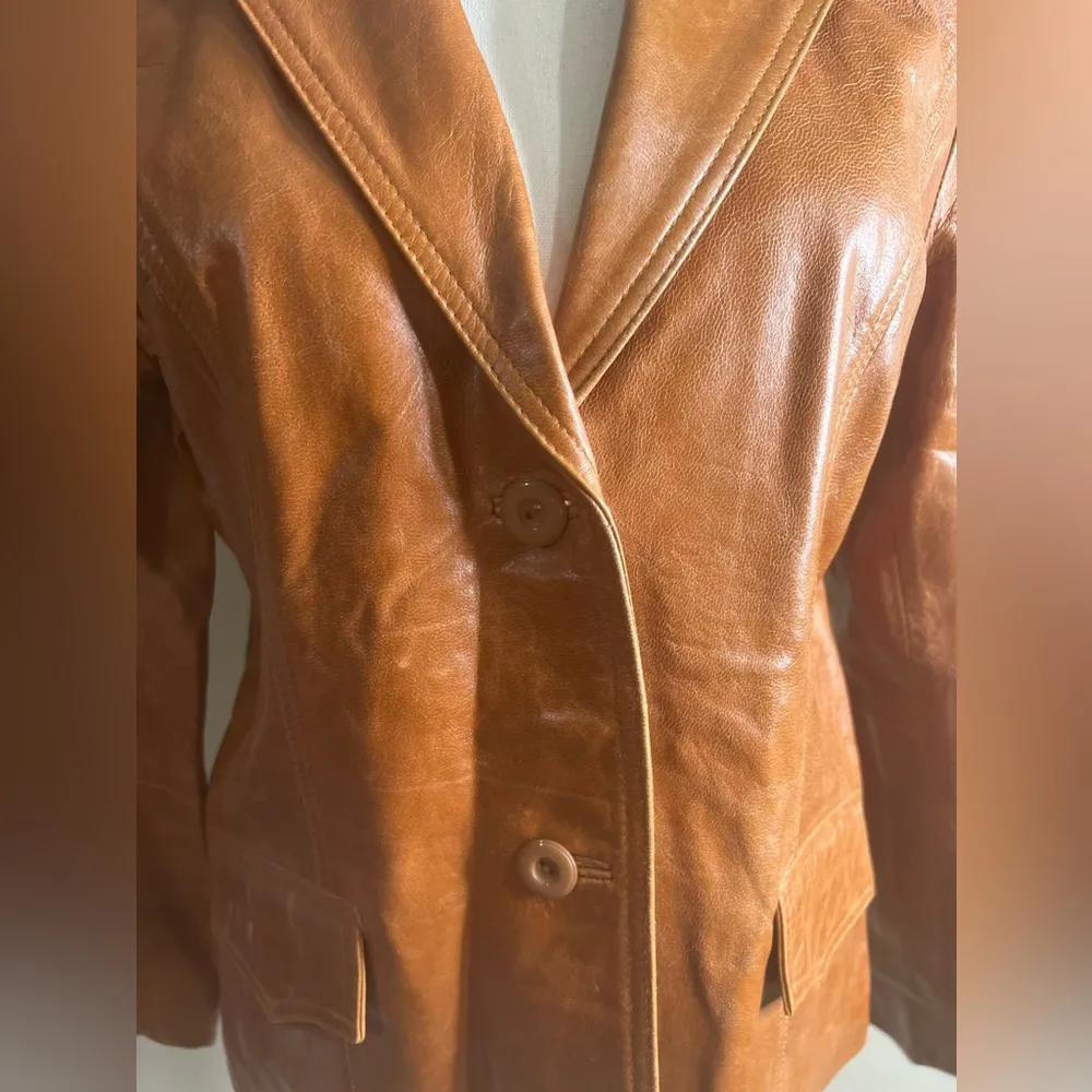 For Joseph 100% leather coat camel color size large - Image 3