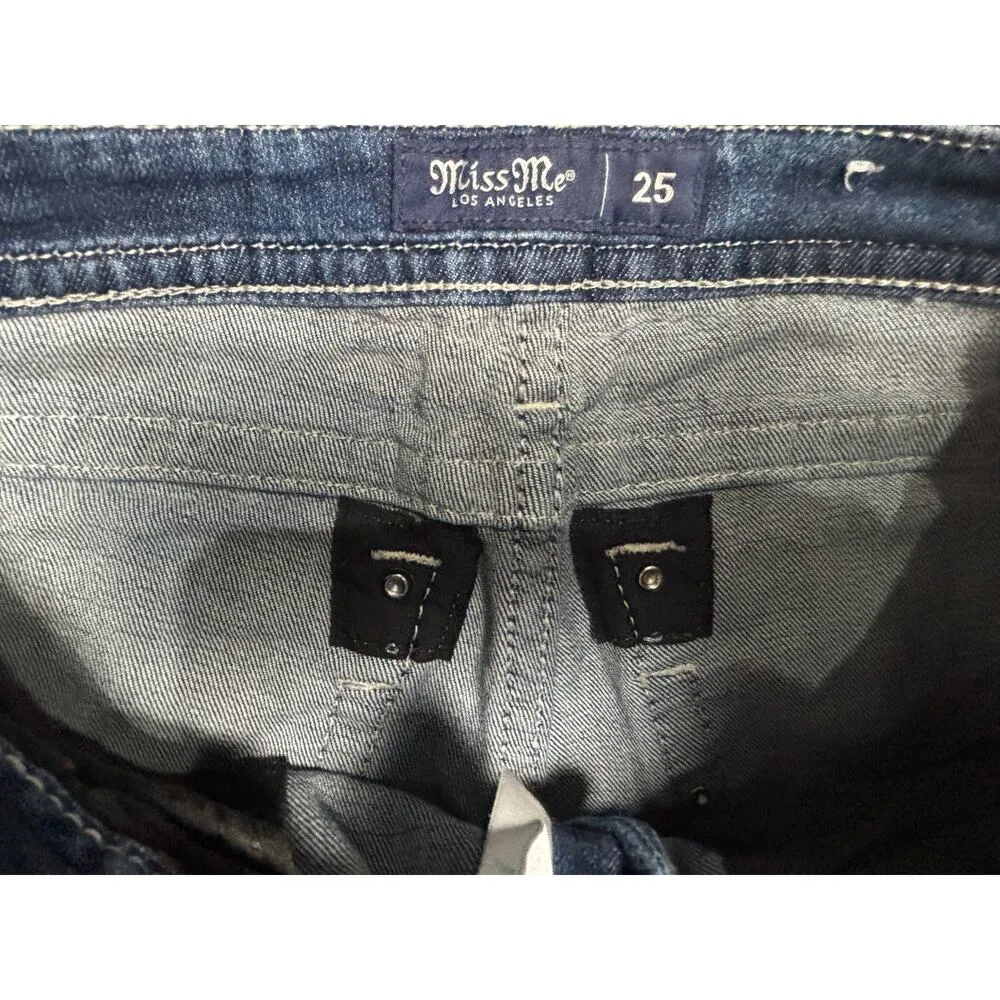 Miss Me low rise ankle skinny teal embroidery 25 - Image 6