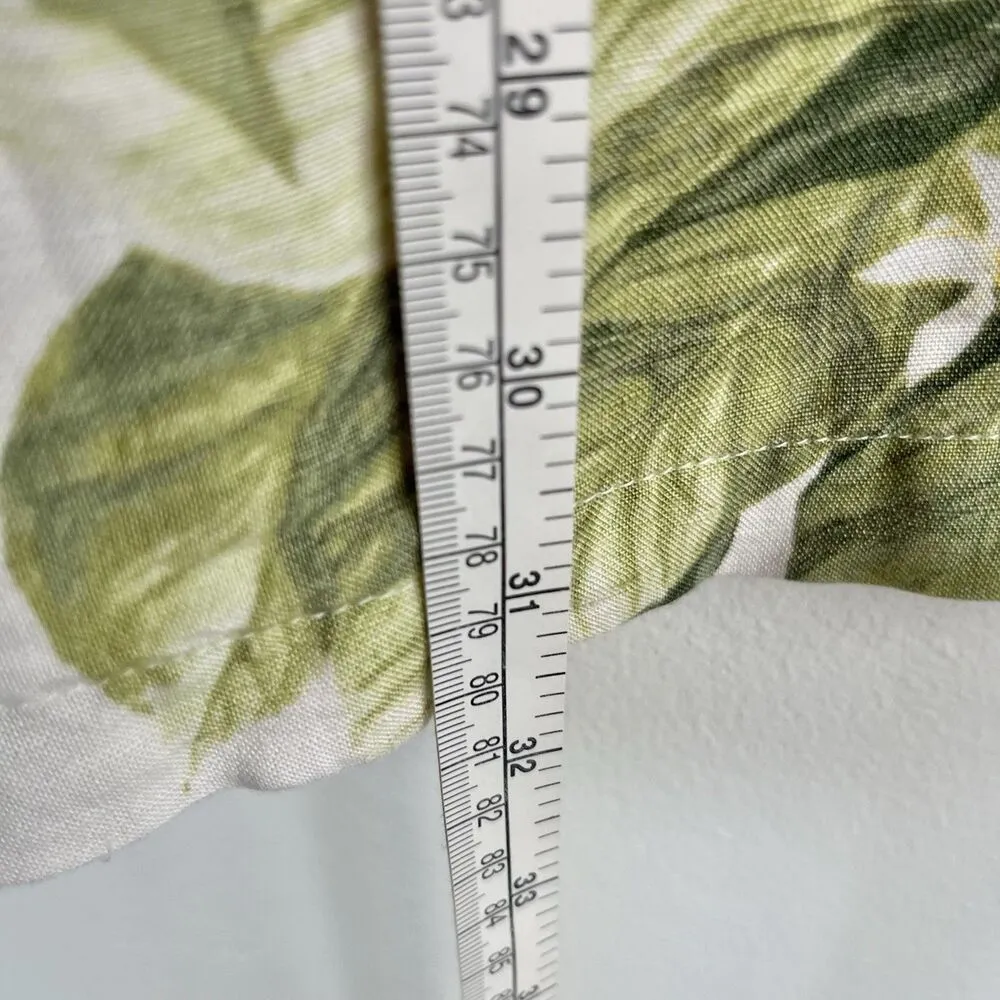 H&M PUFF-SLEEVED DRESS LEMONS TROPICAL FLORAL MINI SUMMER SMOCKED LINEN Sz S - Image 11