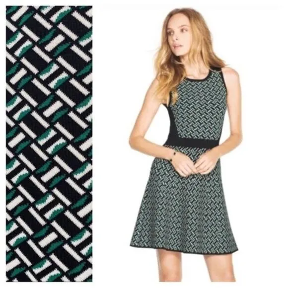 WHBM Womens S Fit & Flare Jacquard Sweater Dress - Image 2