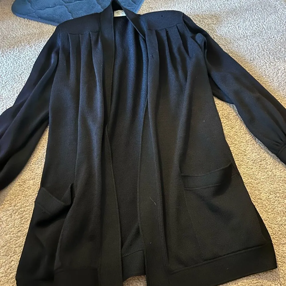 St. John black open cardigan small - Image 2