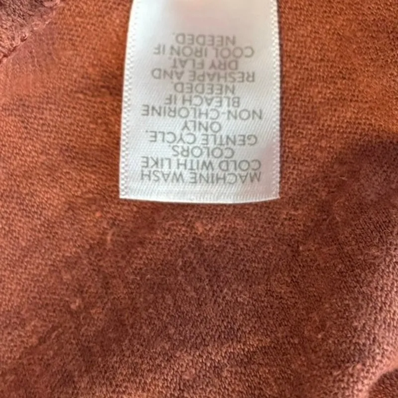 Pure J Jill Size L Hemp Cotton Henley Top Shirt Terracotta Salmon 3/4 Sleeves - Image 5