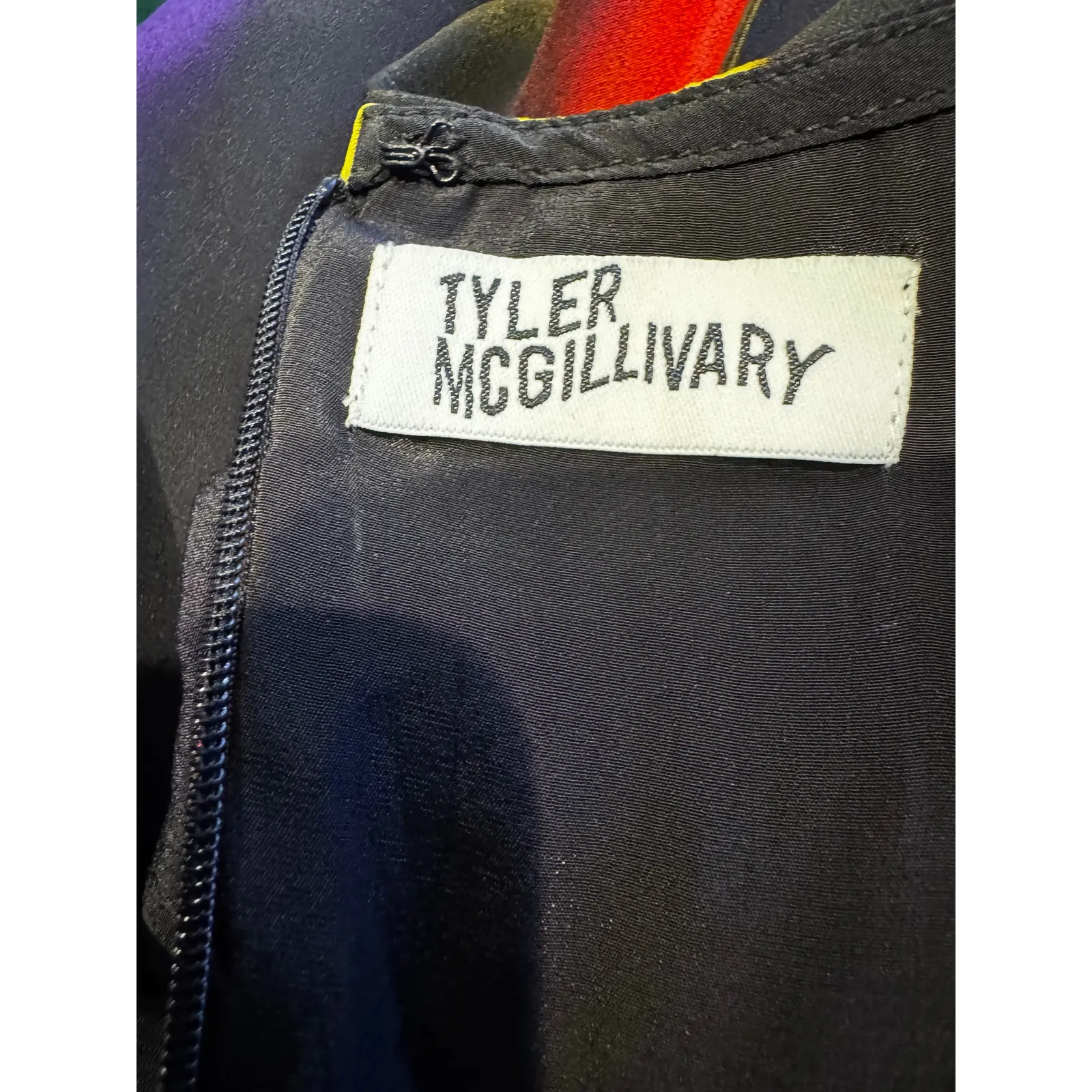 Tyler McGillivary Abstract Brushstroke Tunic Dress Bold Multicolor Viscose Sz M Size M - Image 7