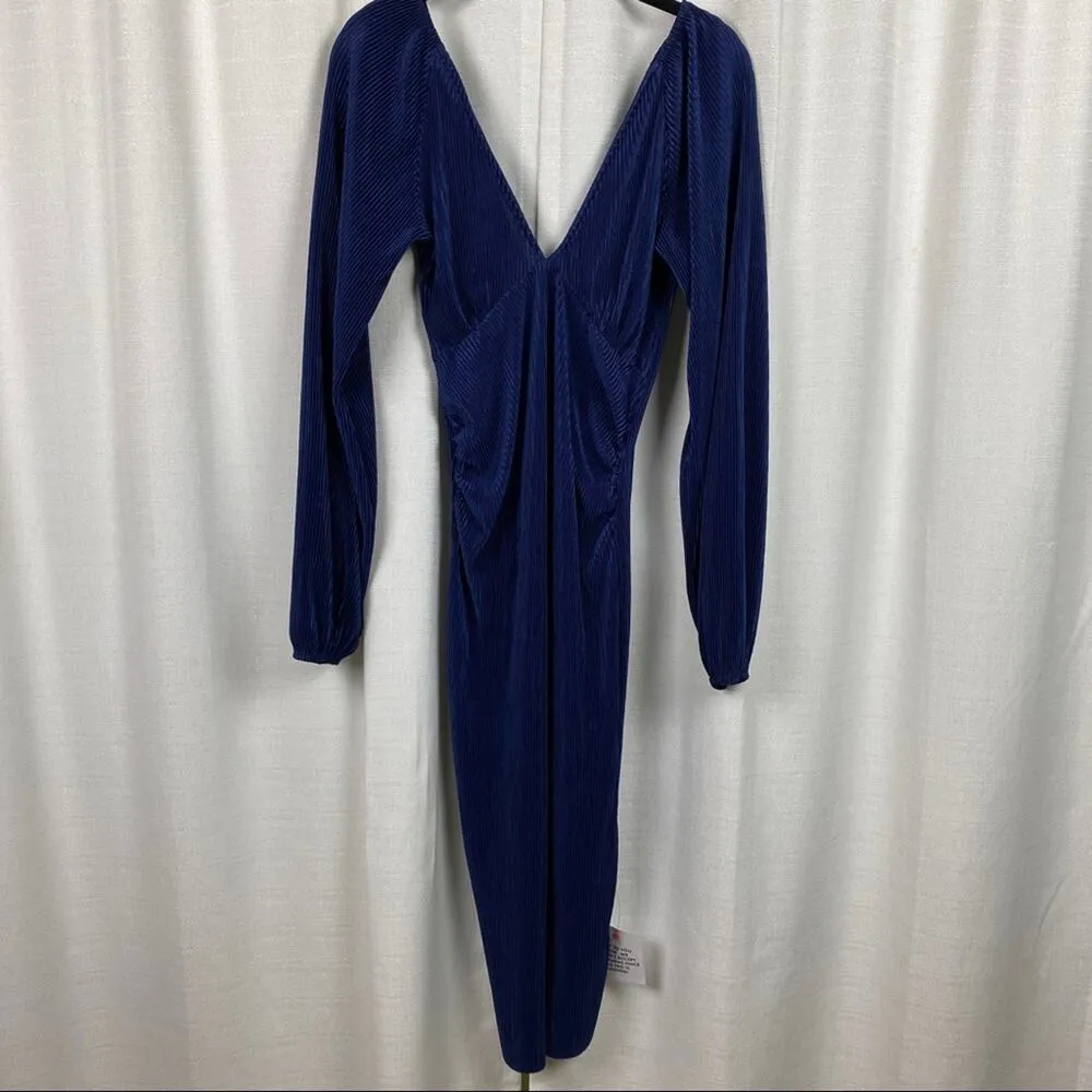 ASOS Maternity Blue V Neck Body Con Dress Sz.10 NWT - Image 2