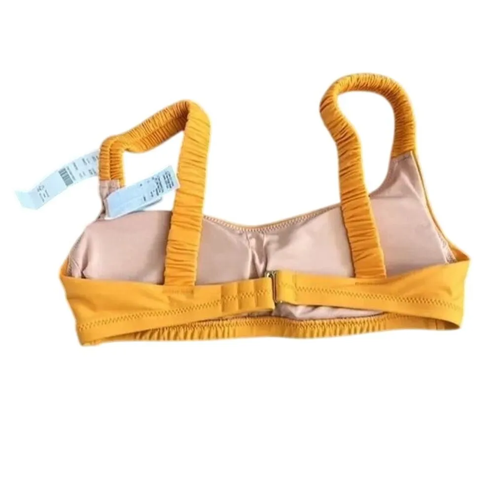 NWT J. Crew Scrunchie Strap Square Neck Bikini Top Removable Cup XL Orange #3110 - Image 5