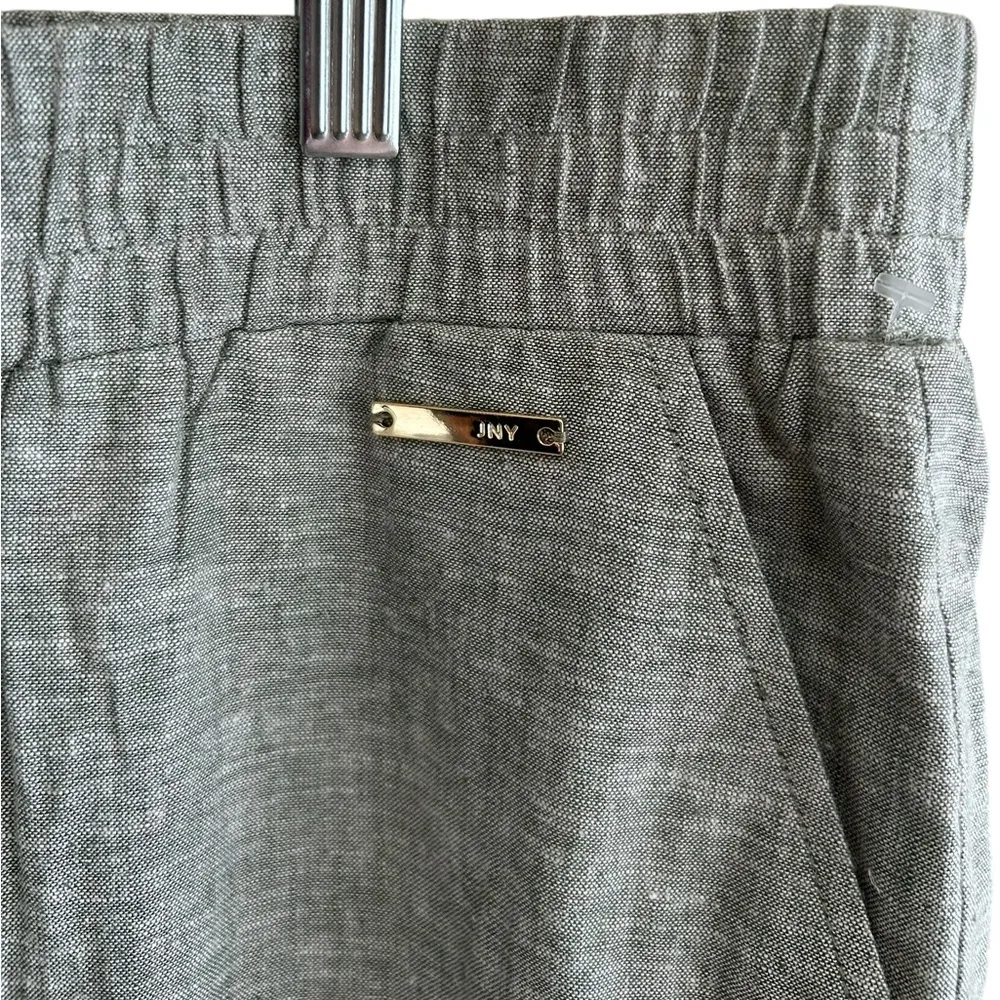 Jones New York Pants Size Large Linen Blend Sage Green Crop Cargo Pockets - Image 2