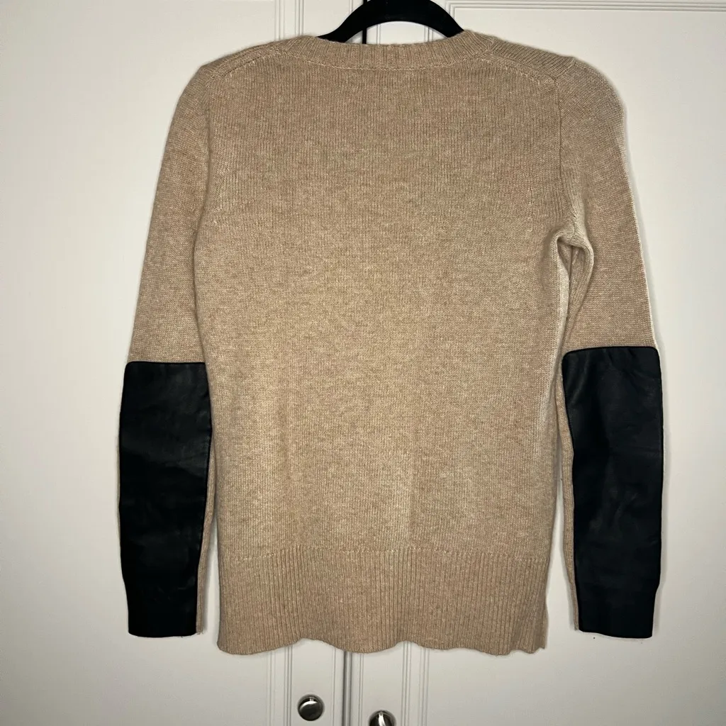 J. Crew Wool Cashmere Leather Elbow Sweater - Image 7