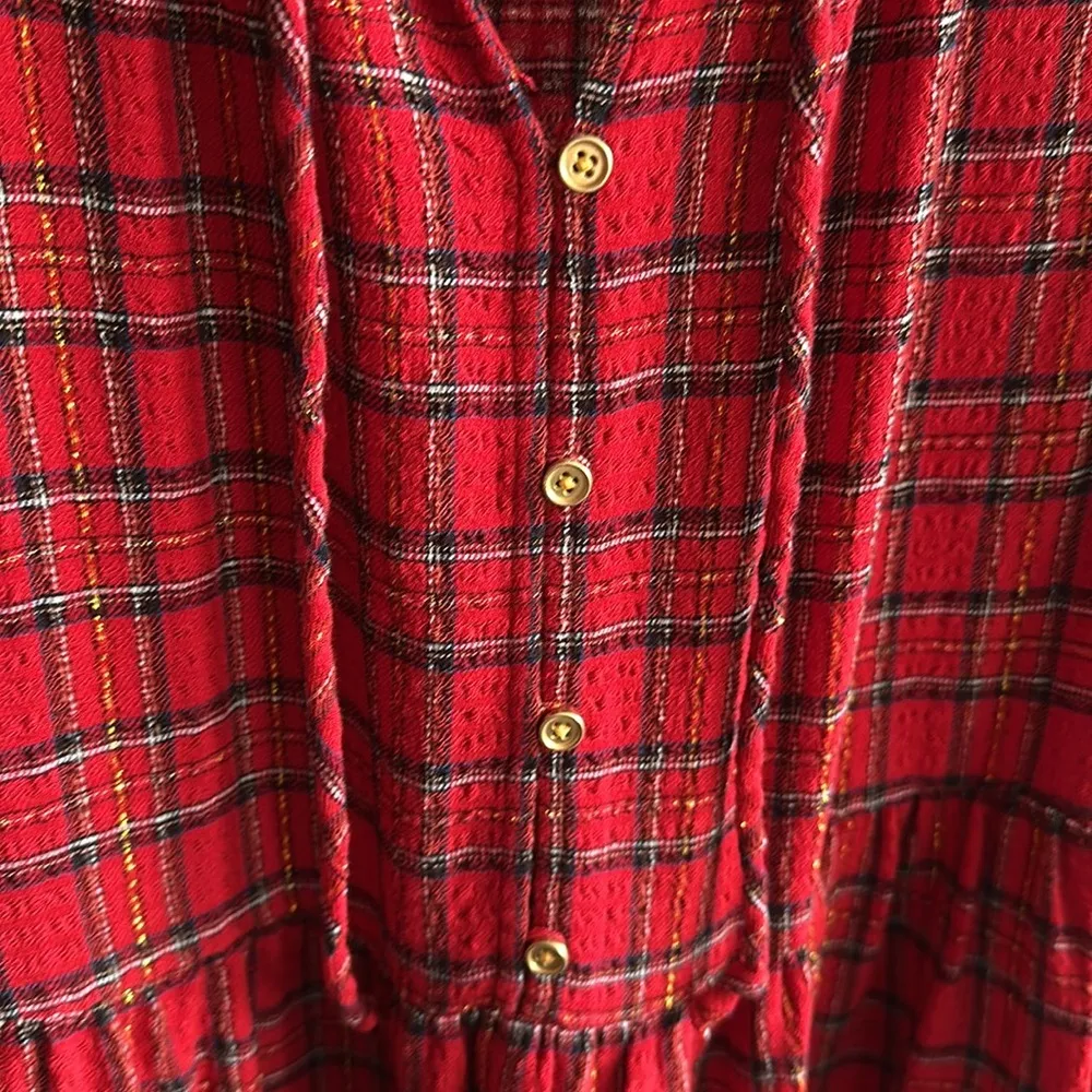 Red plaid LOFT dress - Image 3