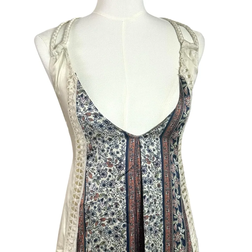 Free People Bohemian Nights Maxi Slip Dress Size Medium NWT Silky 70s Lace - Image 9