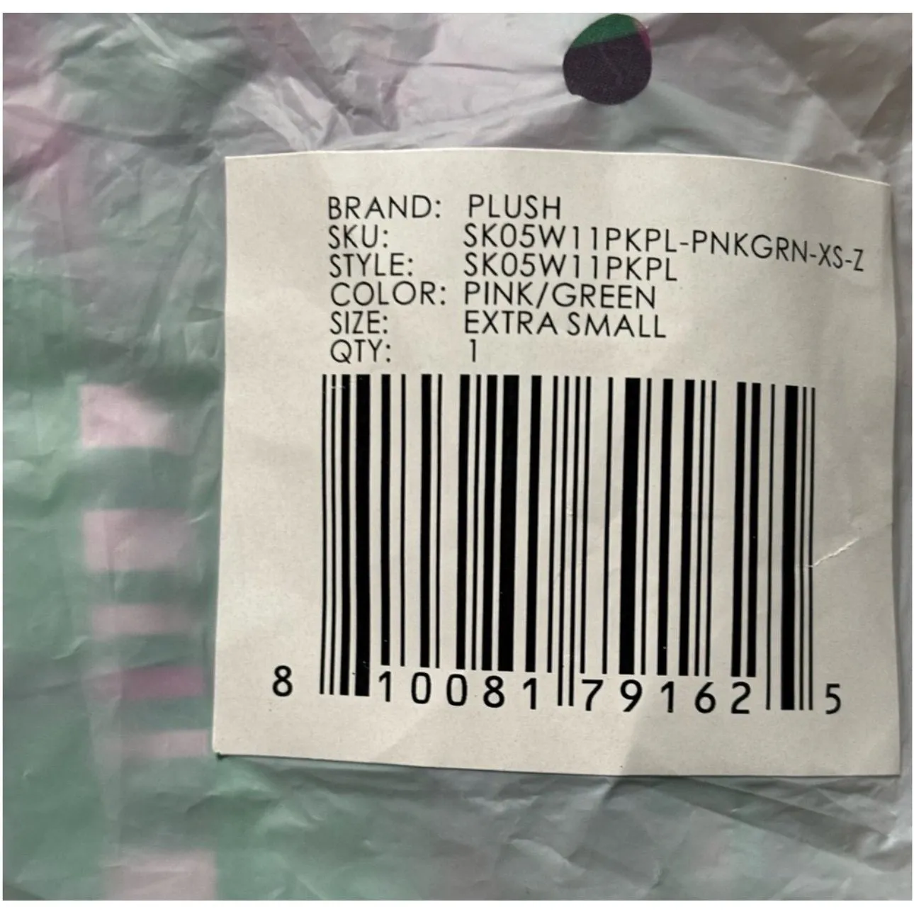 Revolve Plush Plaid Sarong Skirt in Pink and Green Multi Oversized XS NWT - Image 8