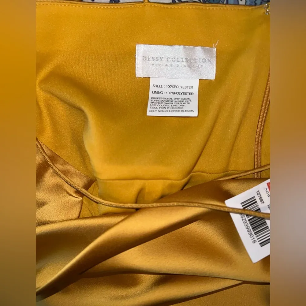 Gorgeous New Dessy Collection NYC Gold Maxi Dress! Size 16 - Image 7