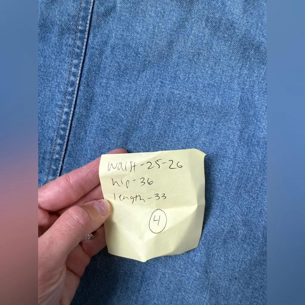 VTG Liz Claiborne Denim A-Line Skirt With Buttons Maxi Skirt Comfy Size S 2 4 - Image 11