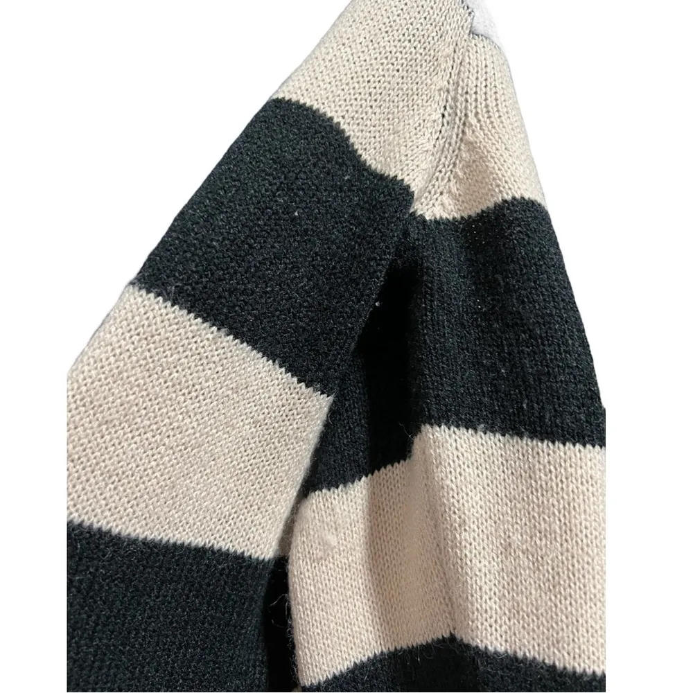 korean Long Sleeve Knitted Striped Cardigan Sweater Womens Size Medium - Image 11