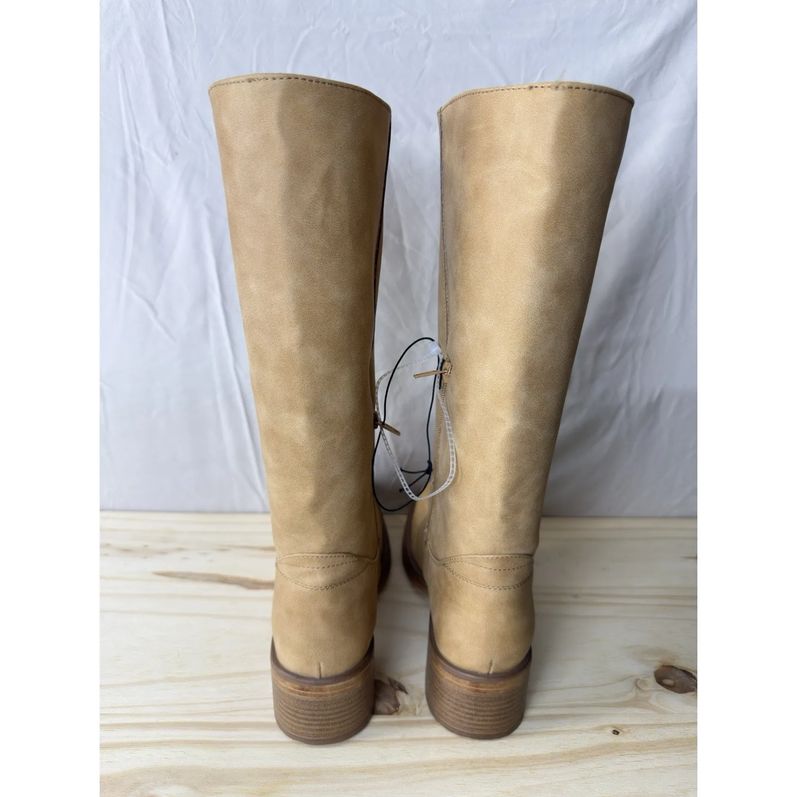 New York & Company Boots Womens Size 10 Tan/Beige Knee High Faux Leather NWOB Tan - Image 8
