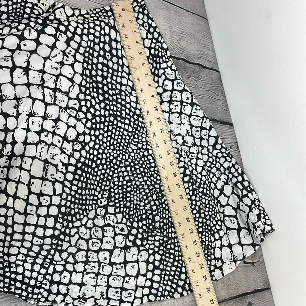 Edme & Esyllte Anthropogie Animal Print Knee Length A Line Skirt w/Lining SZ 12 Black - Image 16