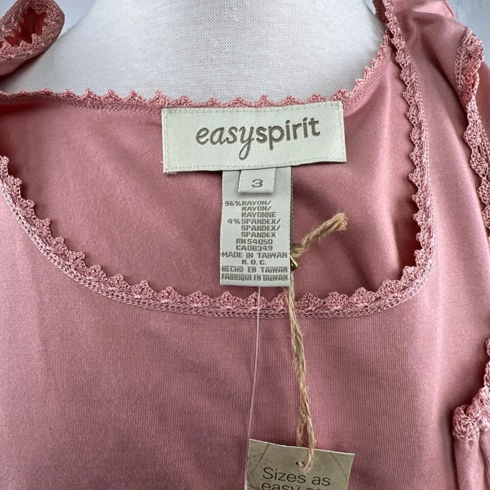 Easy Spirit Sz 14 Sheer Plaid Button Shirt + Matching Camisole Pink and Green - Image 13