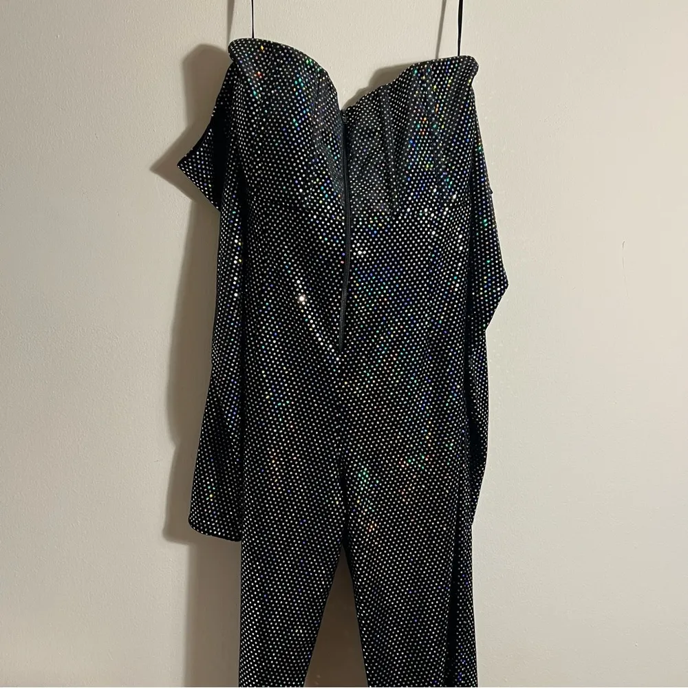 BRONX & BANCO Polka Dot Print Square Neckline Jumpsuit black size XXL 12 C3 - Image 4