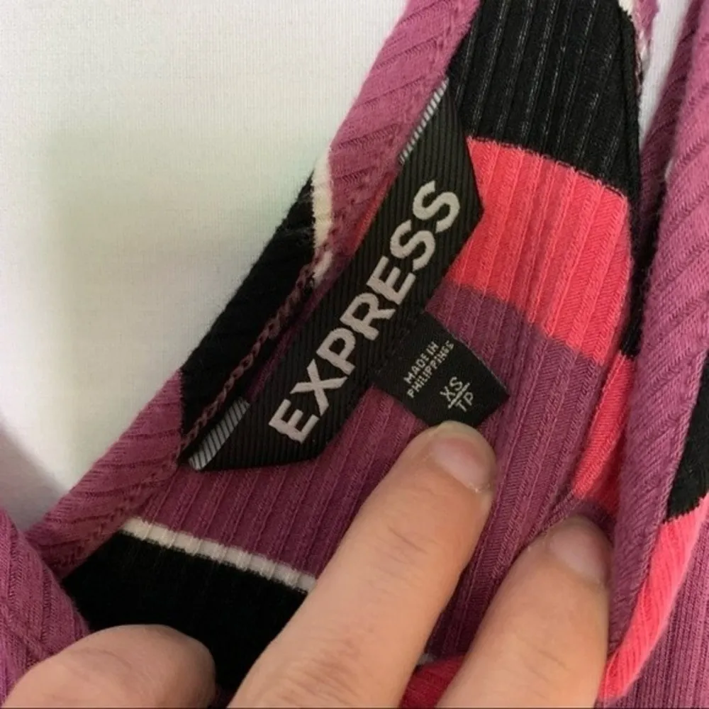 Express strappy midi dress striped pink and purple size xs - Image 6
