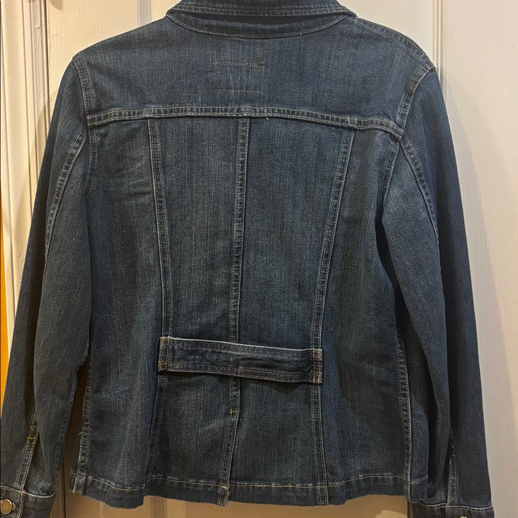 CALVIN KLEIN BLUE JEAN JACKET 6 SILVER BUTTONS 4 POCKETS DOWN FRONT SIZE LARGE - Image 9