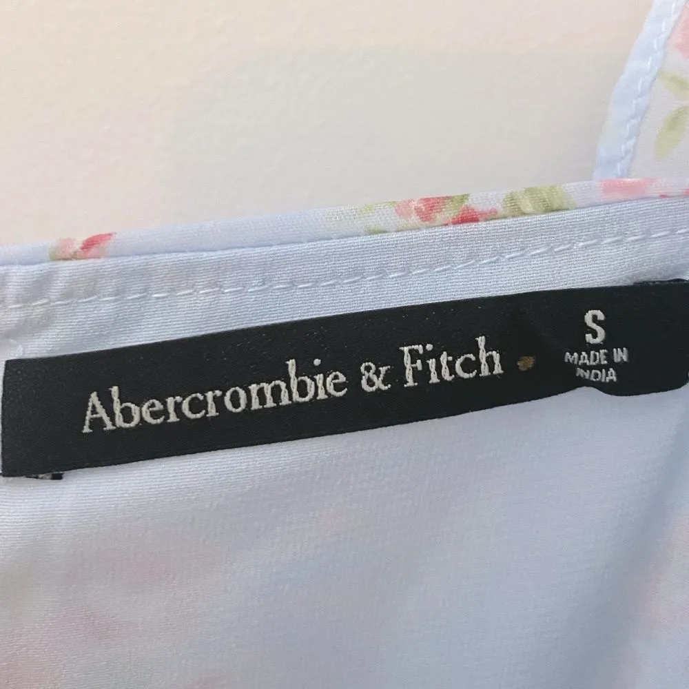 NWT Abercrombie & Fitch Ruffle Asymmetric Floral Maxi Dress S Fairycore Romantic - Image 9