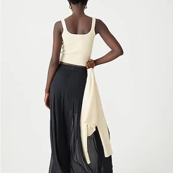 NEW J.‎ Crew Supersoft cropped cable-knit sweater-tank set in Hthr Natural, M - Image 3