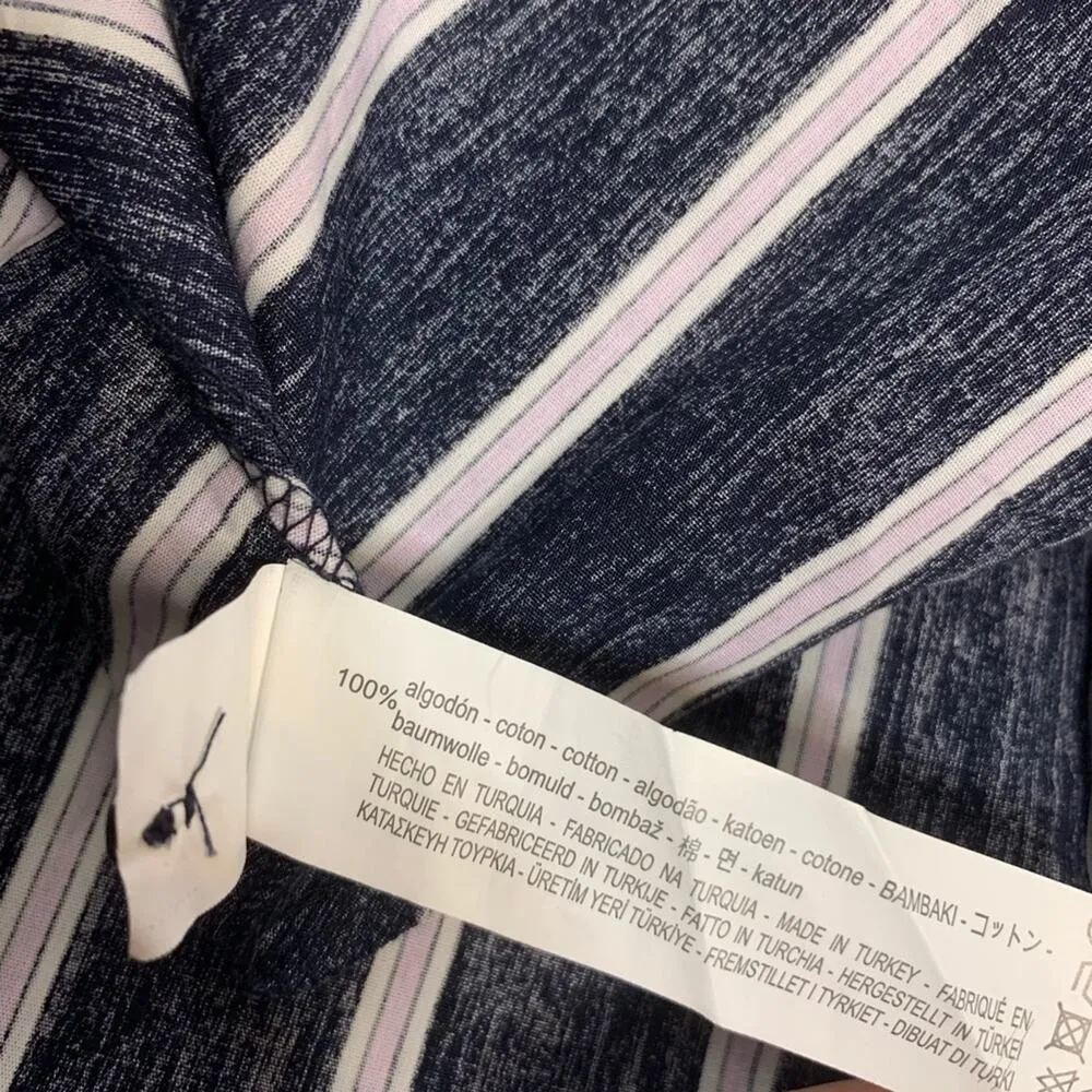 NWT Zara striped tie sleeve belted shirt dress blue midi - Image 8