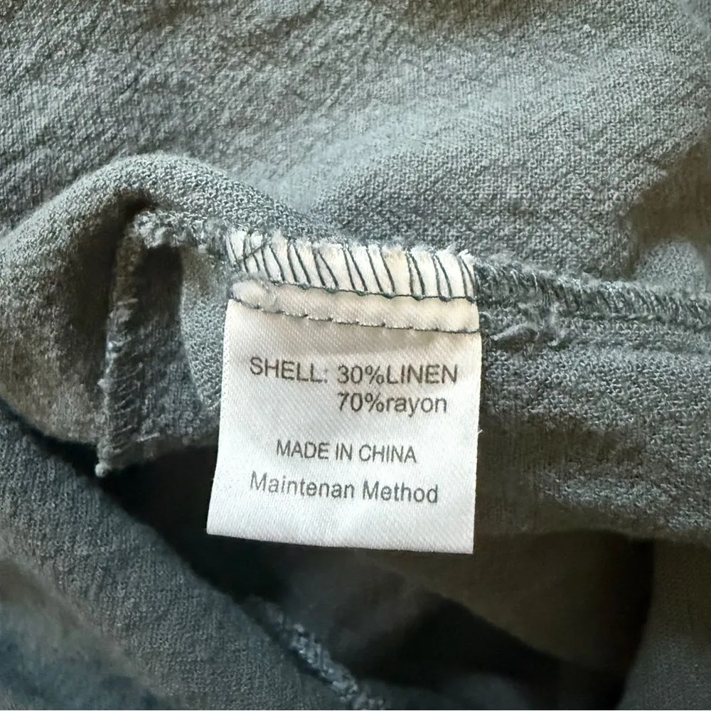 Romper Overalls Adjustable Boho Rayon Linen Blue Gray Medium Multiple - Image 11