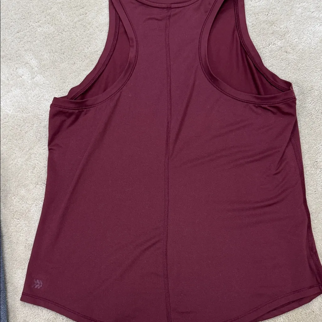 Women's Sleeveless workout Tops - Gray and Burgundy - Image 7