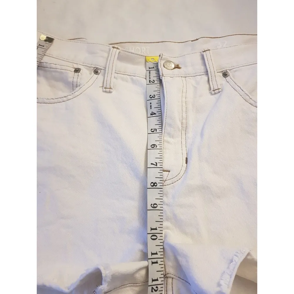 J Crew Re Imagined Womens Relaxed Denim Short In Ecru High Rise Zip Fly Size 32 - Image 15