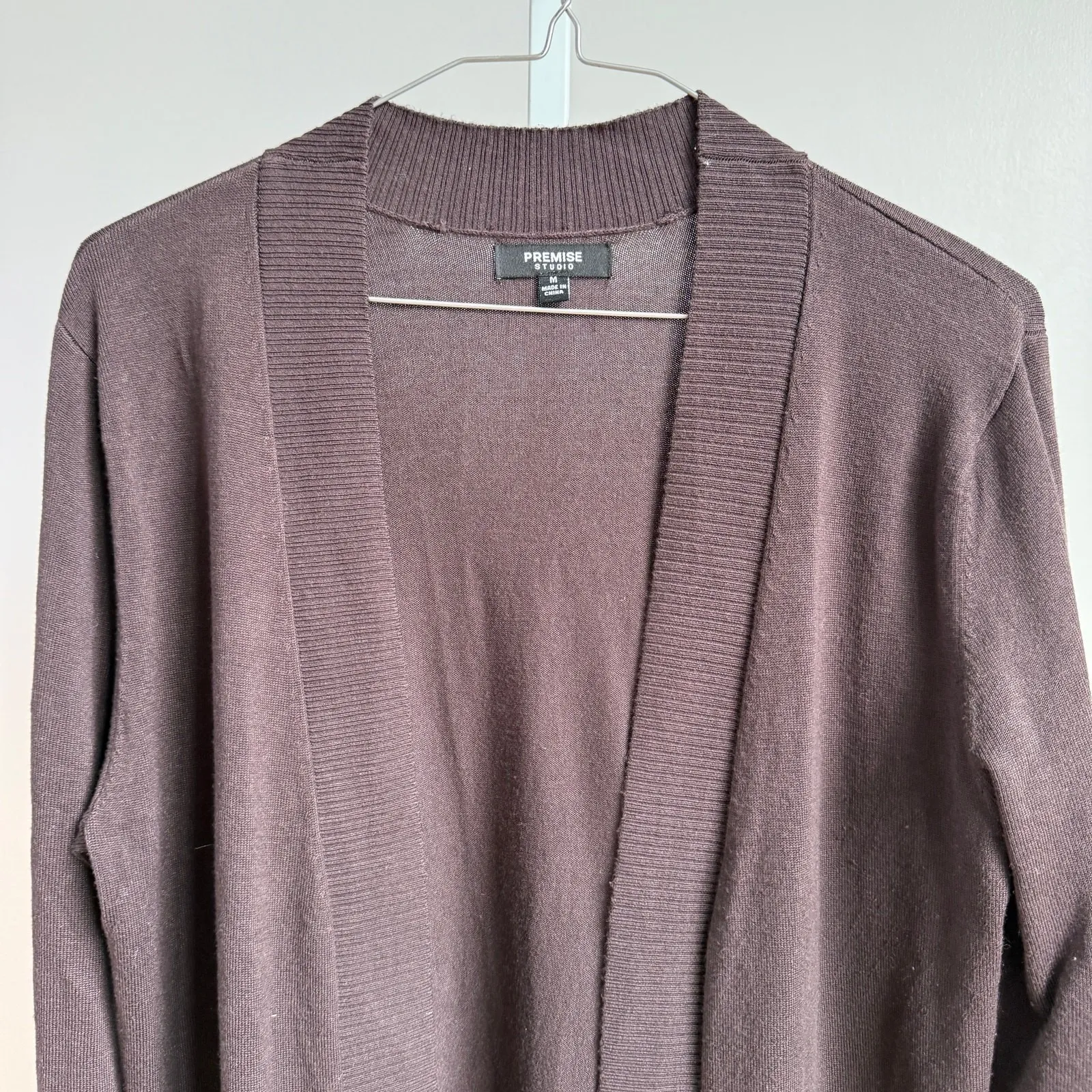 Premise Studio sz M brown open‎ minimalist cardigan - Image 2