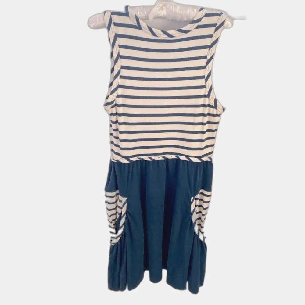 Y2K Marc Jacobs Striped Dress Sz Small Fit & Flare Retro Navy White Sailor Twee - Image 11