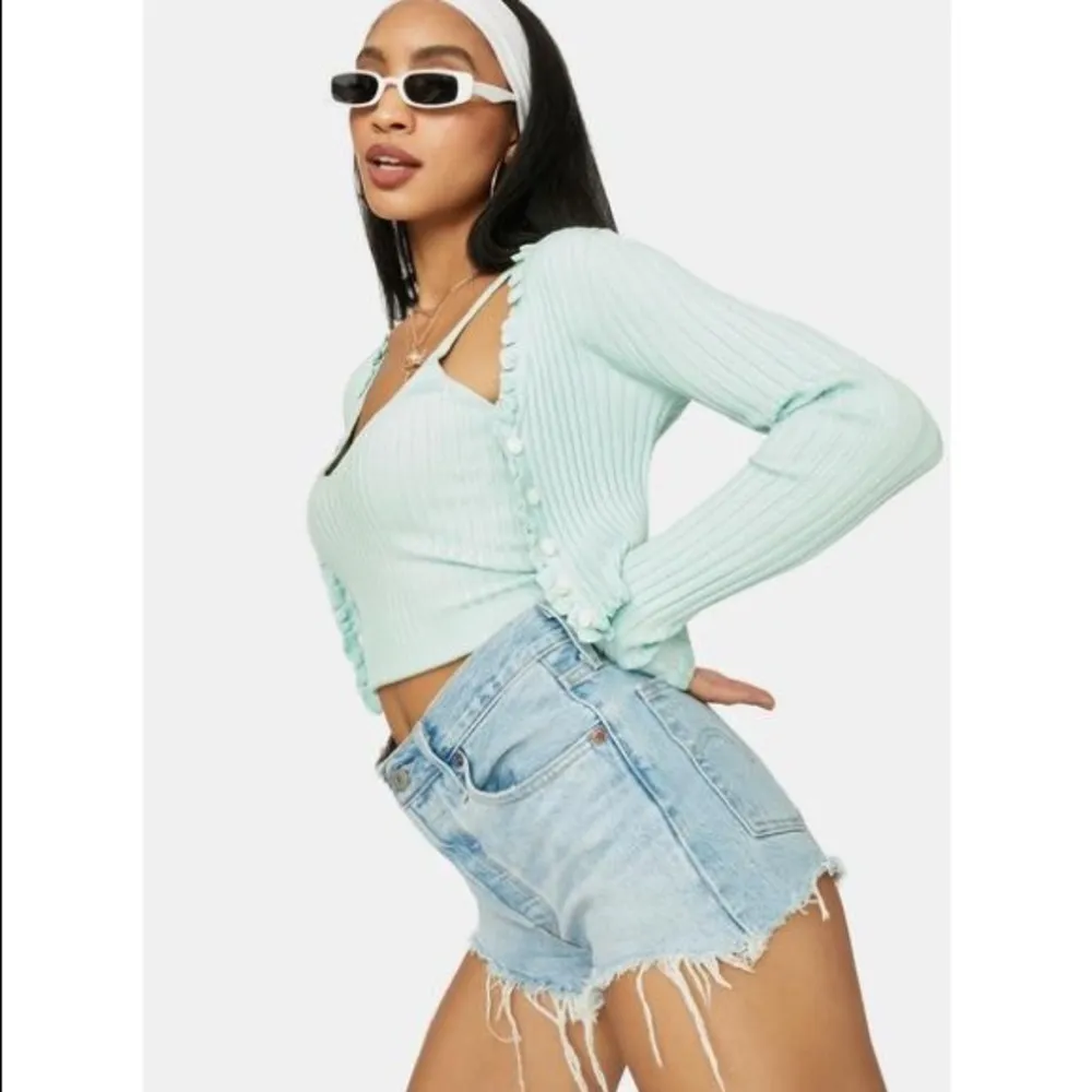 Dolls Kill CLIQUE ON SPEED DIAL CROPPED SWEATER in Mint - Image 3