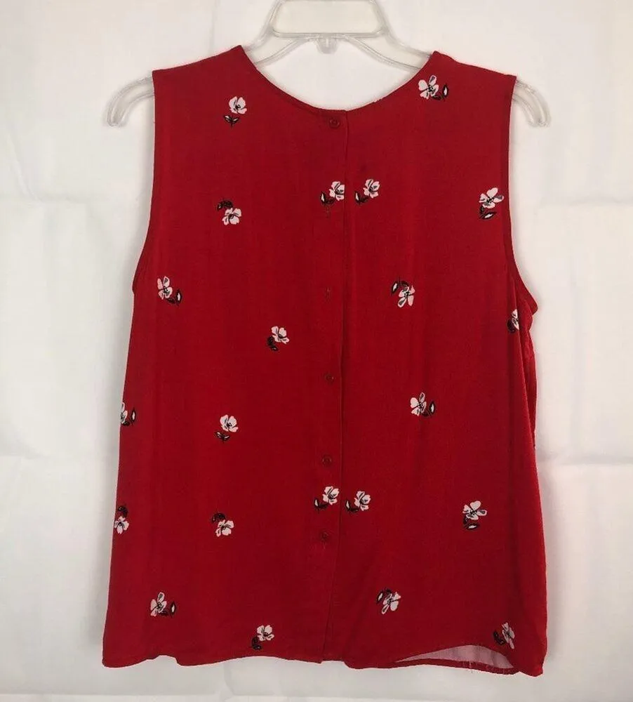 Popsugar  Floral Button Back Womens Top Medium Flowy Romantic Cottagecore Beachy - Image 5