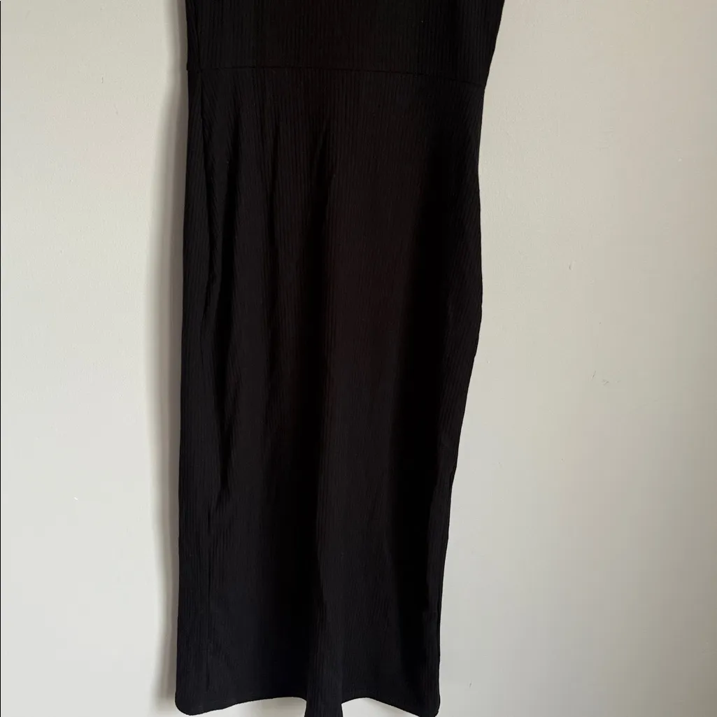 REFORMATION Black Cassi Ribbed Knit Dress Small - Image 8