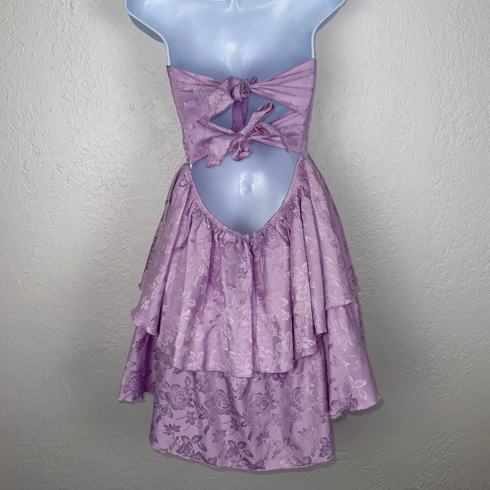 Lucy in the Sky Jacquard Corset Mini Dress in Lilac Size XL - Image 4