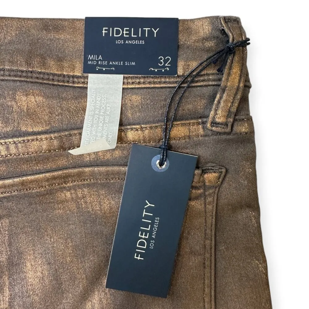 Fidelity | NWT | 32 | Mila Copper Foil Mid - Image 9