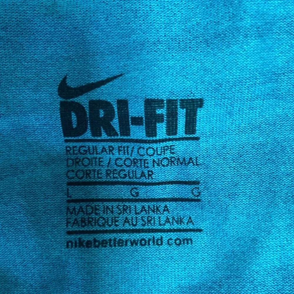 Nike Dri-Fit Blue Racer Back Sleeveless Scoop Neck Active Yoga Tank Top Size L - Image 4