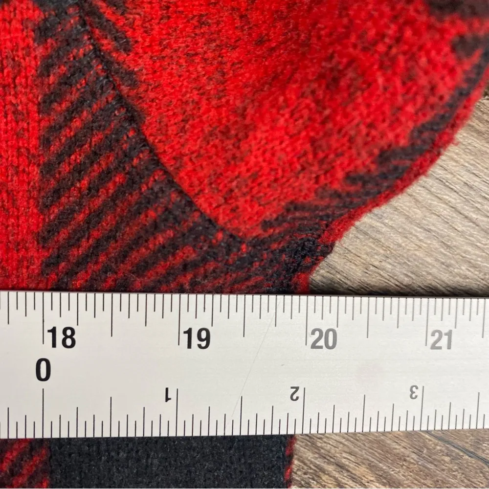 The North Face Fleece Women S Red Black Buffalo Plaid Half Zip Pullover Mock Nec - Image 3