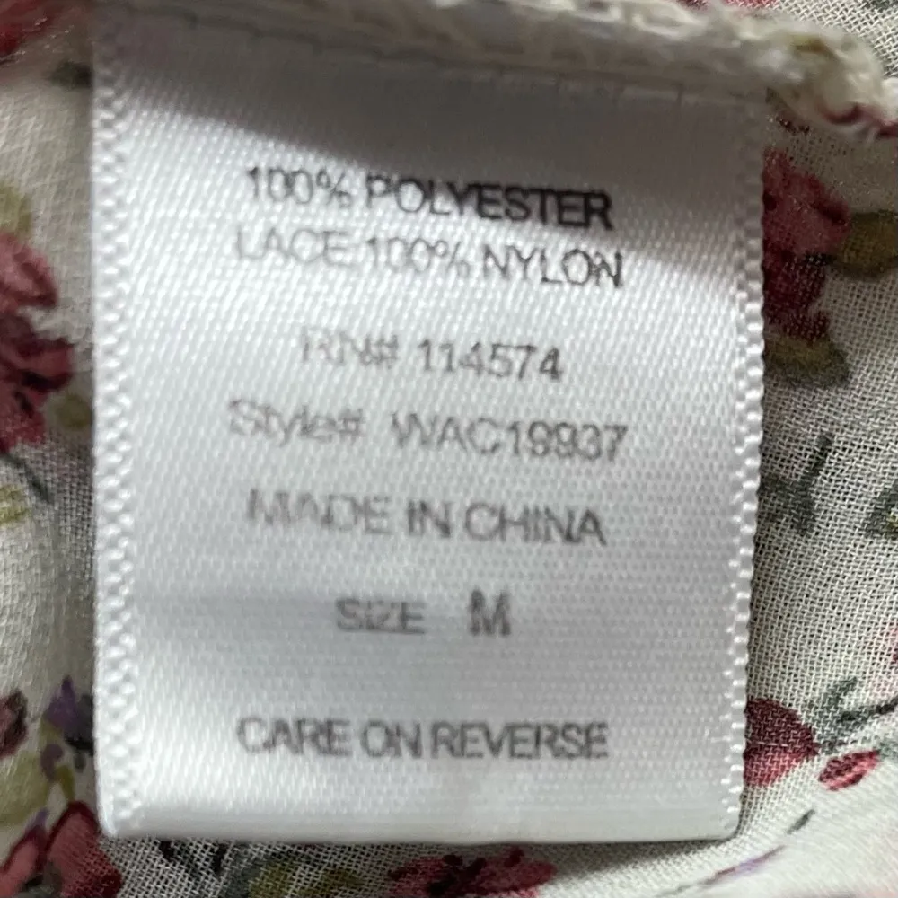 Robin K for Anthropologie Boho Sheer Lacy Floral Tank Size Medium Pink - Image 8