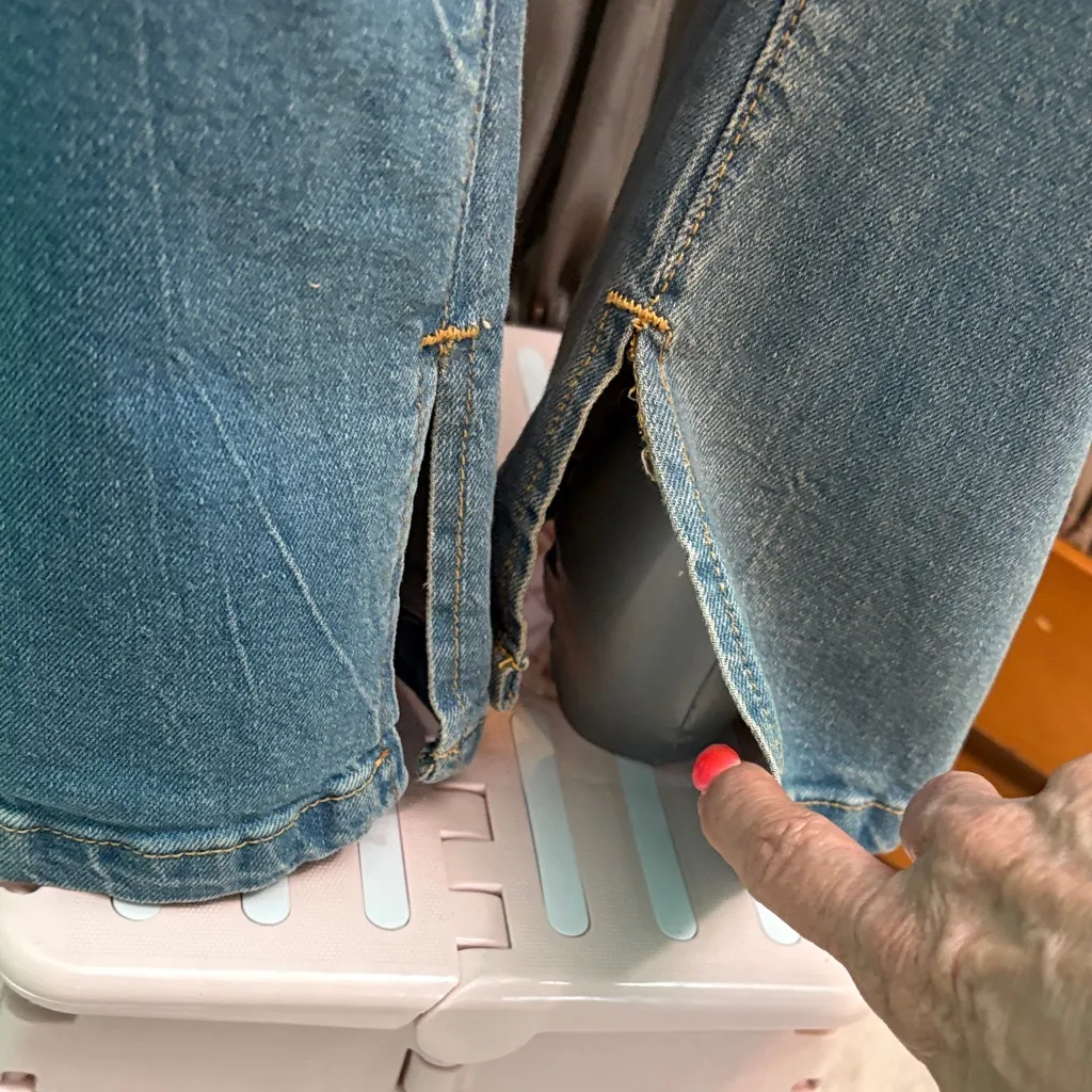 Serra Light Blue  slit Flare bottom Jeans - Image 7