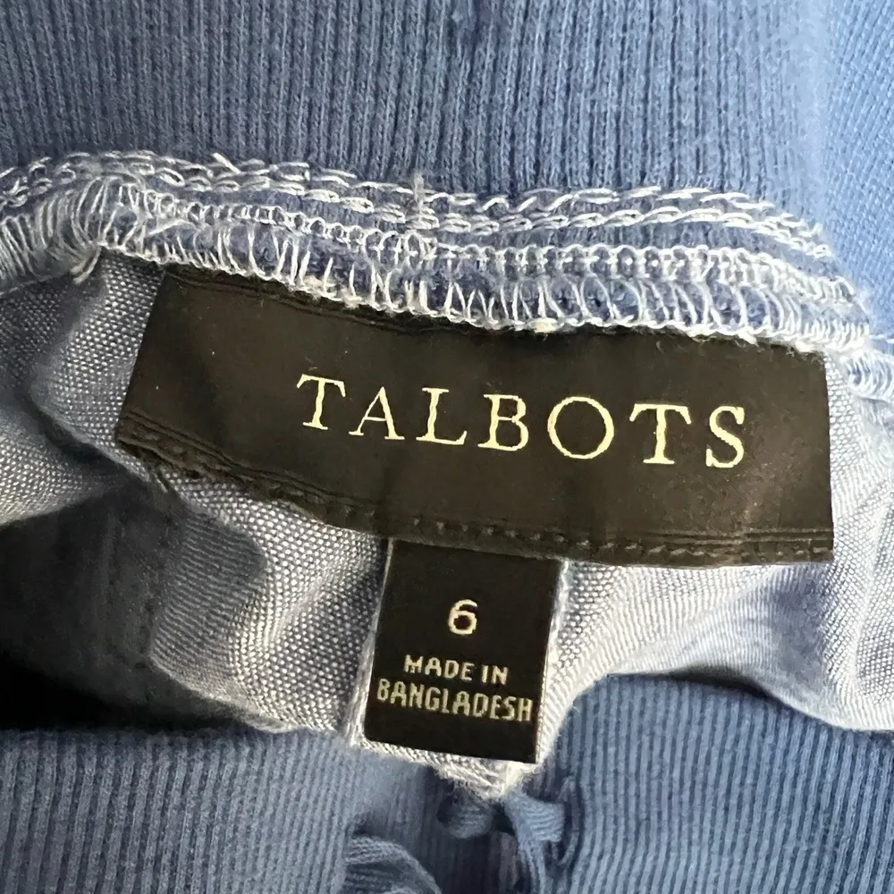 Talbots Womens Pants Chambray Drawstring Elastic Waist Rolled Cuffs 6 - Image 5