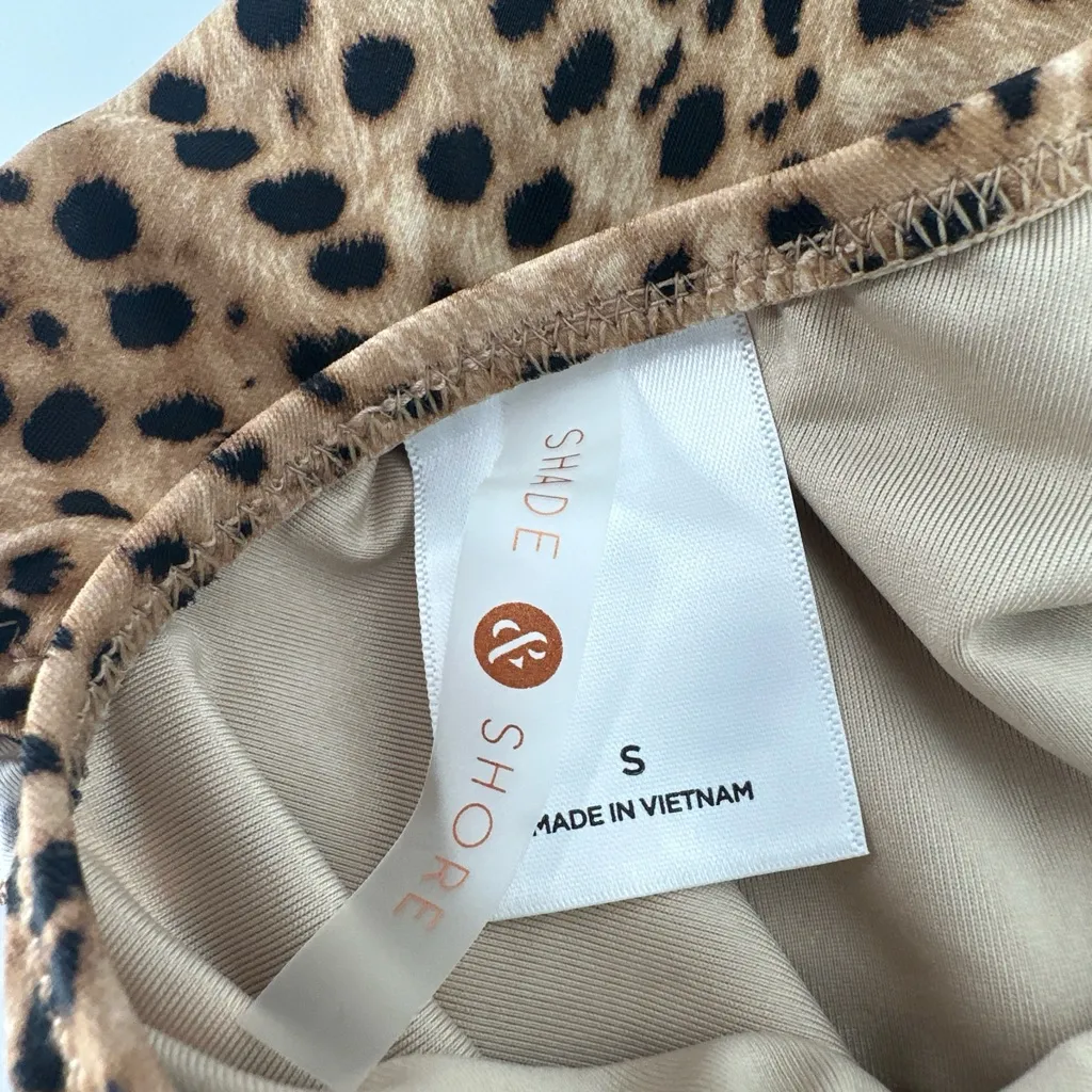 Shade‎ & Shore Womens Tunnel Keyhole Animal Print Swimsuit, Beige Size S (4-6) - Image 6