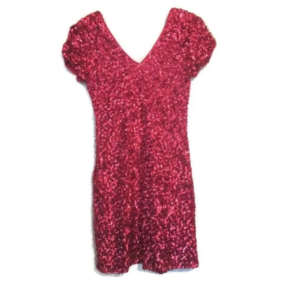 pink sequin mini dress size small 4 6 - Image 3
