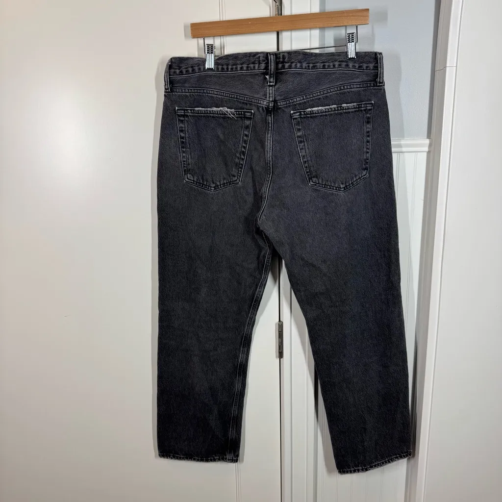 Agolde Wyman Low Rise Vintage Straight Jeans in Paradox black wash size 31 - Image 6