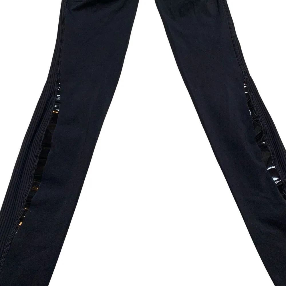 Lululemon Gloss Trim Run Super High Rise Tight 28” Leggings Black Sz 2 Shiny - Image 3