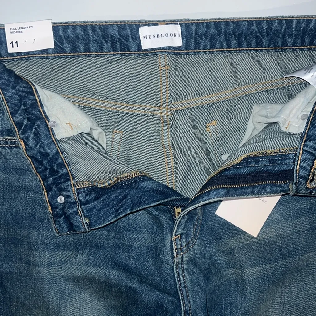 NWT Muselooks Highrise Full Length Jeans Size 11 Blue - Image 3