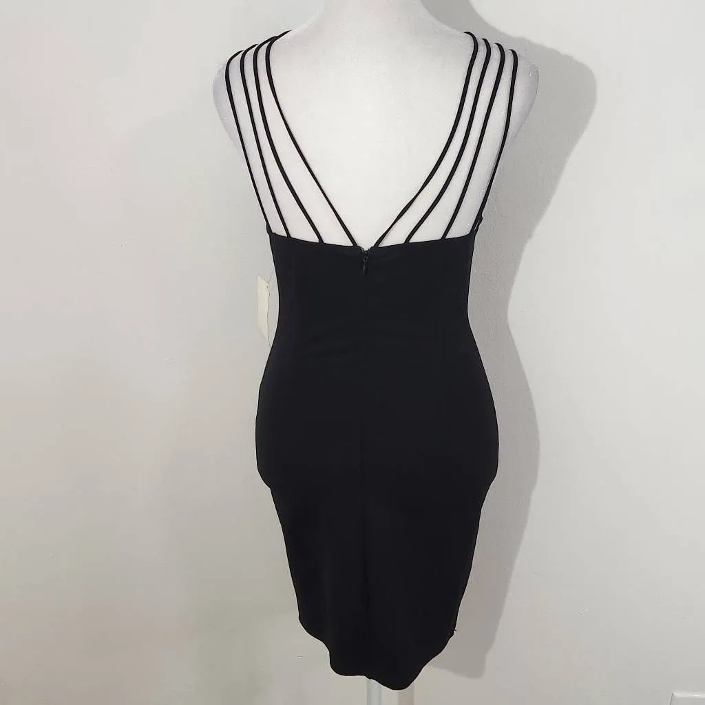 Tobi Black Mini Bodycon Dress with Strappy Shoulders Size XS NWT Black Dress - Image 5