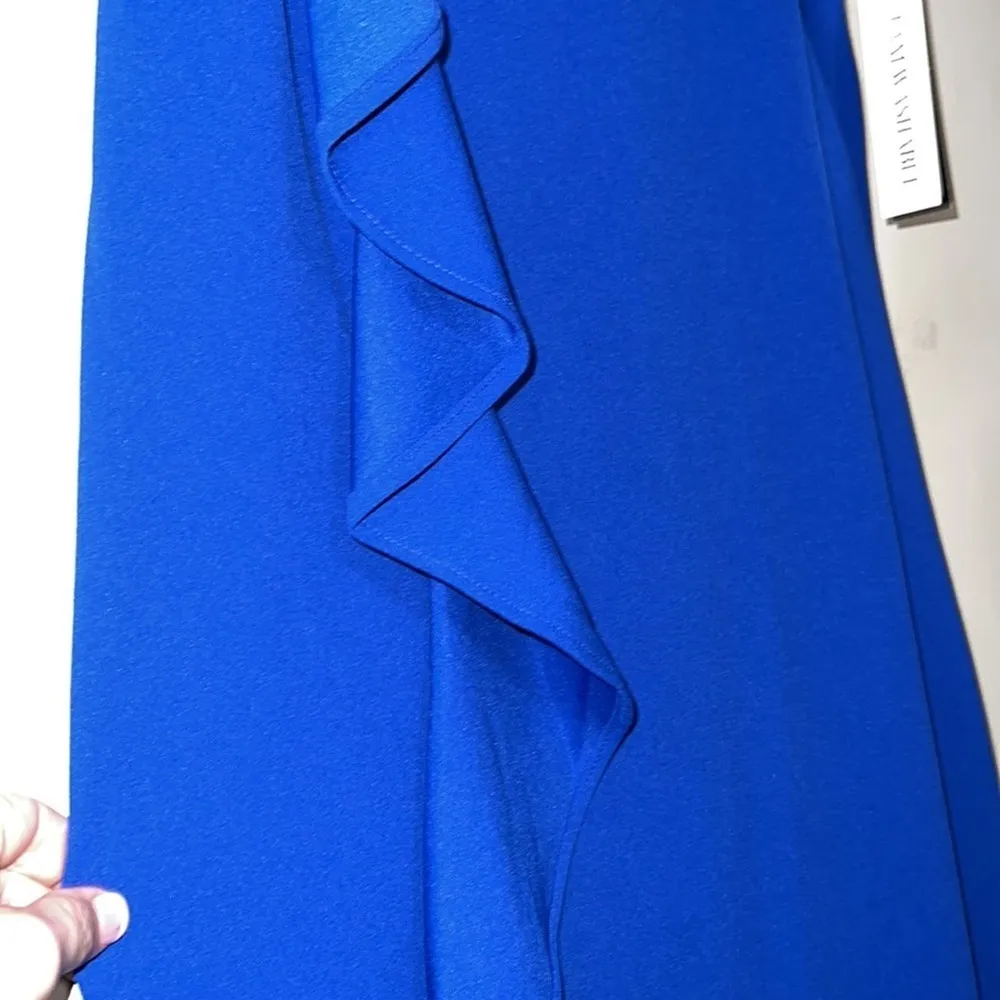 Shelby Nites 8 vibrant blue long sleeveless ruffle formal wedding bridesmaid - Image 4